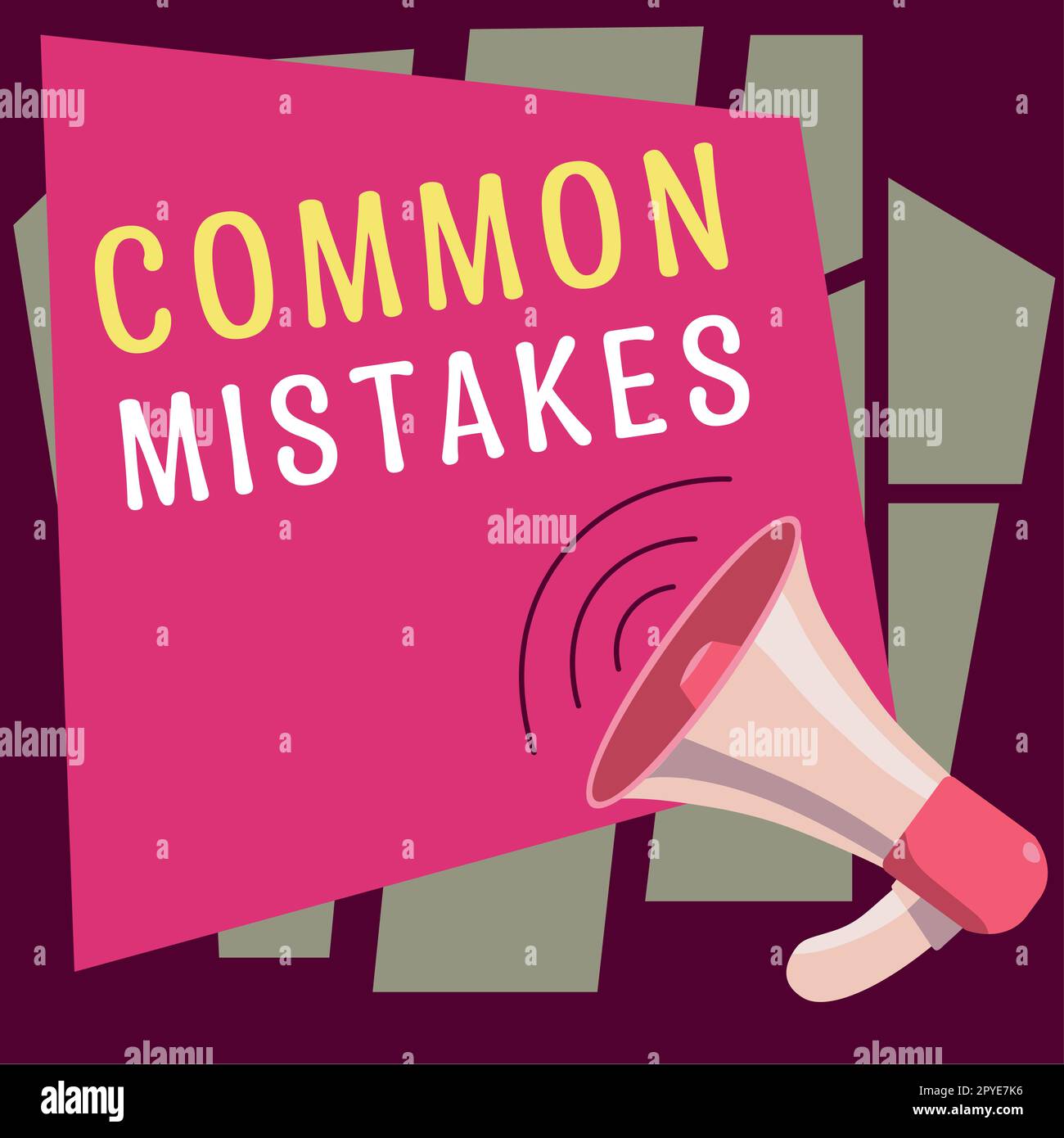 Konzeptionelle Darstellung Häufige Fehler. Wort für Aktionen, die häufig synonym mit Fehlern verwendet werden Stockfoto