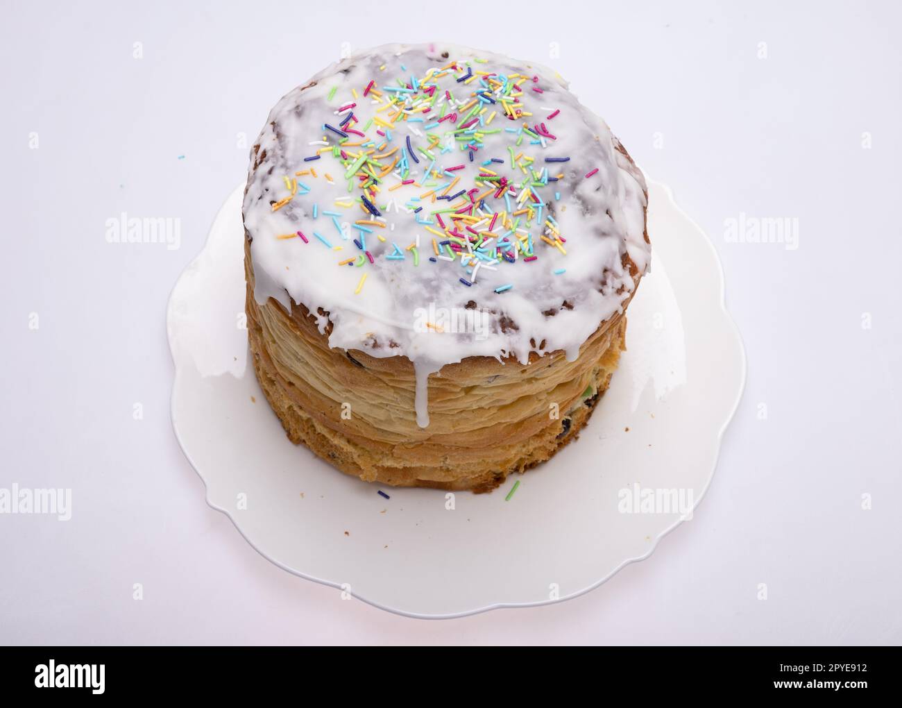 Traditioneller Ukrainischer Osterkuchen Kulich Stockfoto