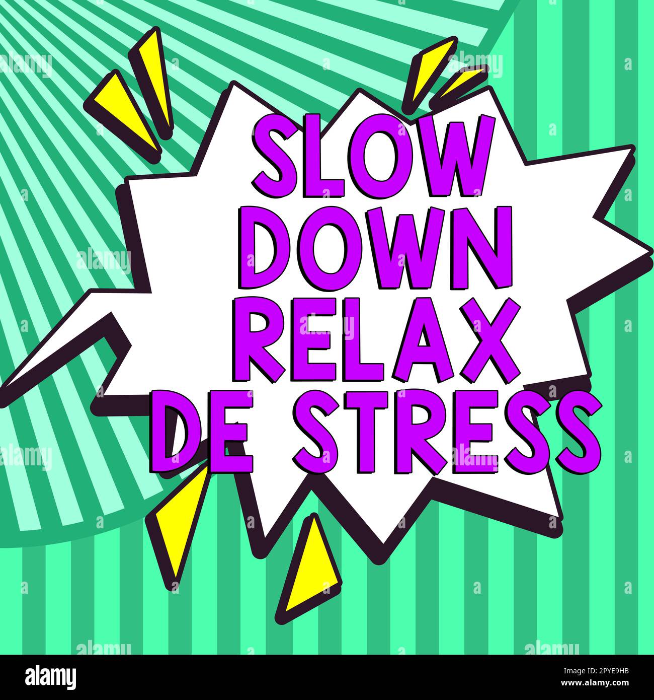 Konzeptionelle Beschriftung Slow Down Relax De Stress. Geschäftsübersicht Pause Stress reduzieren Ruhe bewahren Stockfoto