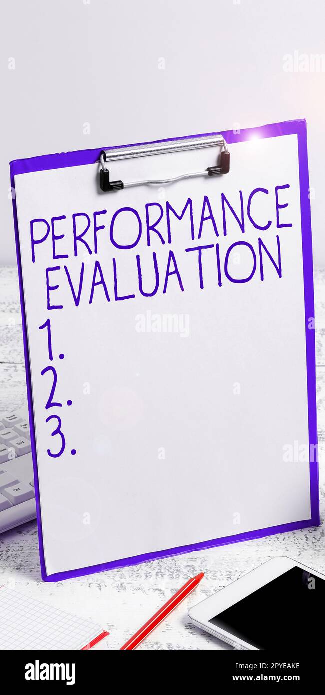 Konzeptionelle Beschriftung Leistungsbewertung. Internetkonzept Entwicklung und Aktionsplanung eines anderen Stockfoto