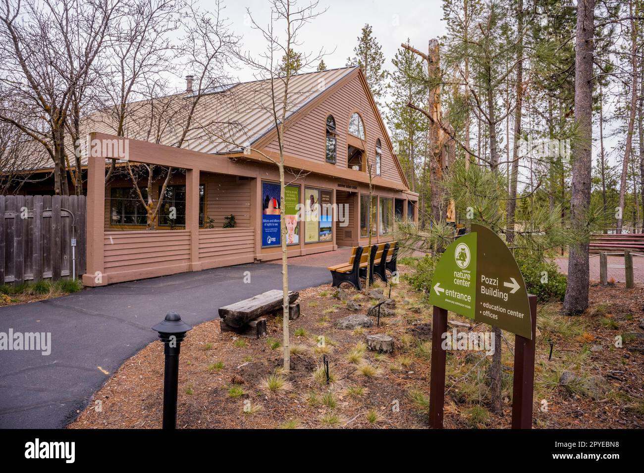 Das Sunriver Nature Center in Sunriver bei Bend, Oregon. Stockfoto