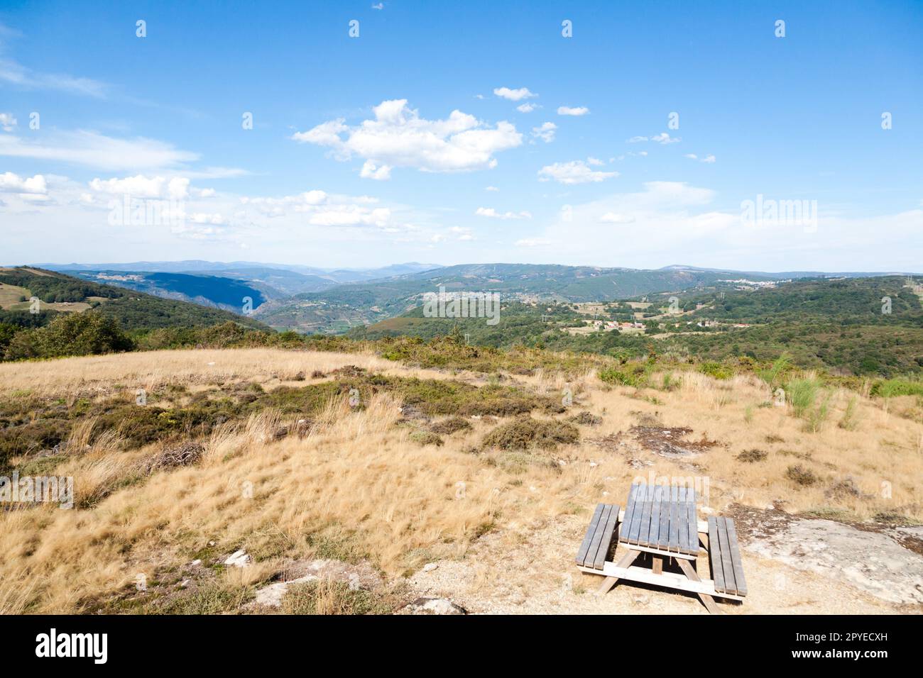 Ribeira Sacra Landschaft, Galicien, Spanien Panorama Stockfoto