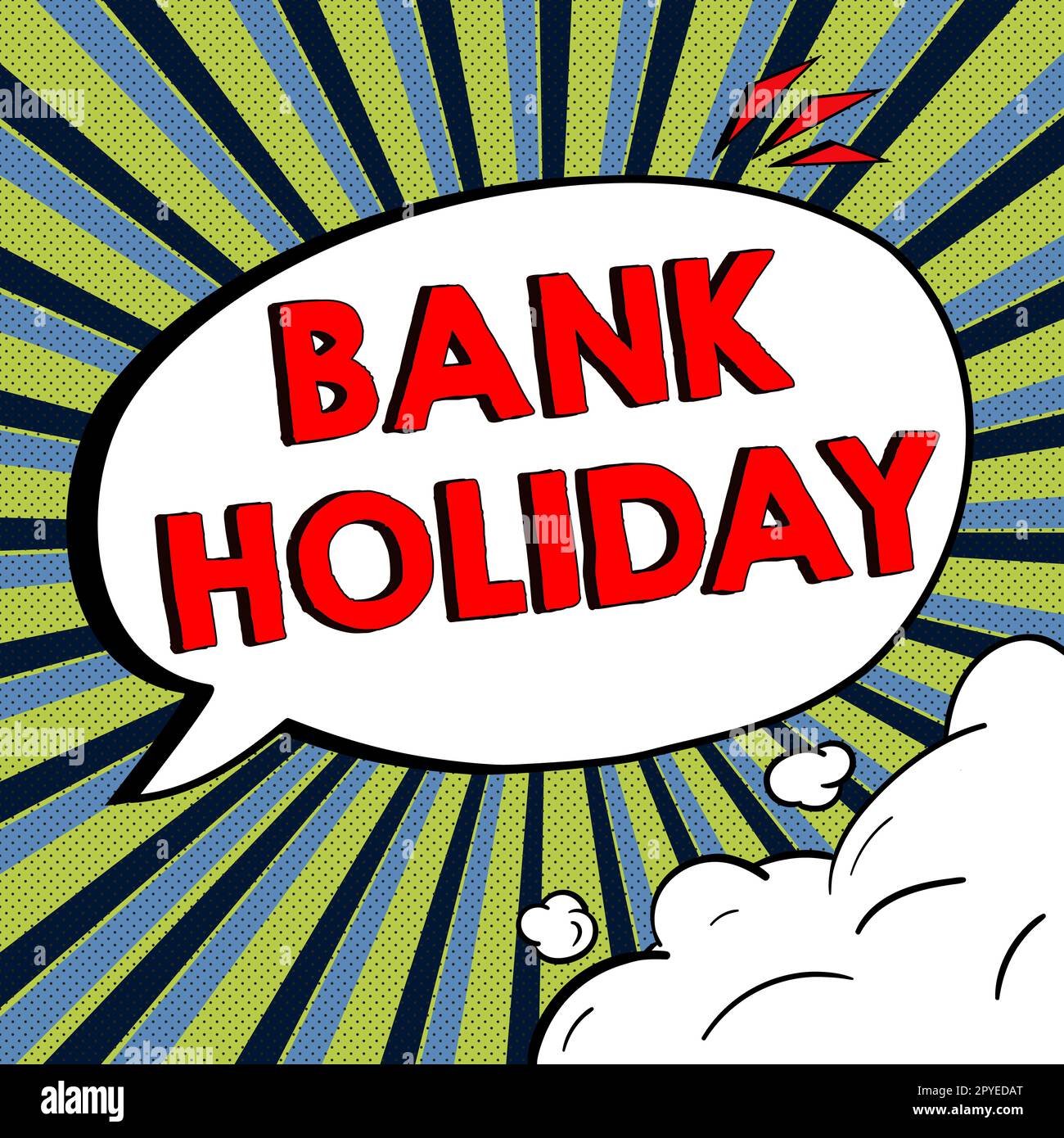 Konzeptionelle Darstellung an Feiertagen. Geschäftsansatz Ein Tag, an dem Banken als Feiertag offiziell geschlossen sind Stockfoto