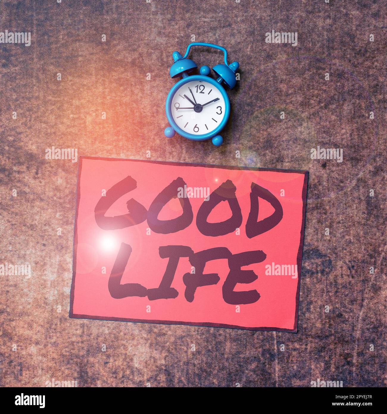 Konzeptionelle Beschriftung Good Life. Ein Wort für ein komfortables und luxuriöses Leben mit wenigen Problemen oder Sorgen Stockfoto