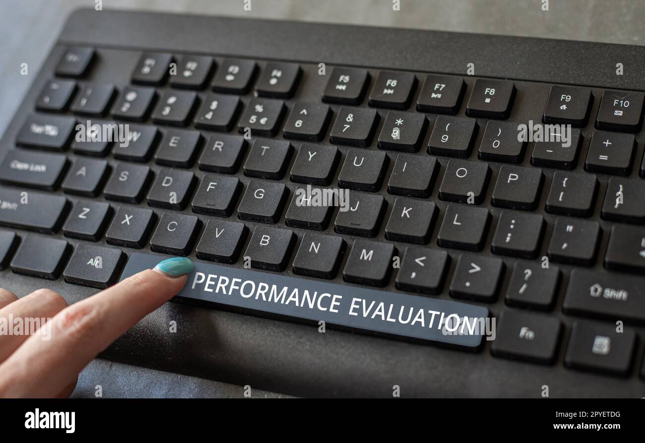 Handschriftlicher Text Leistungsbewertung. Geschäftsansatz die Entwicklung und Aktionsplanung eines anderen Stockfoto