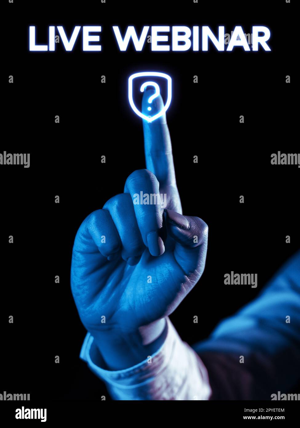 Schreiben Text anzeigen Live Webinar. Word für interaktives Seminar, das in Echtzeit über das Internet übertragen wird Stockfoto