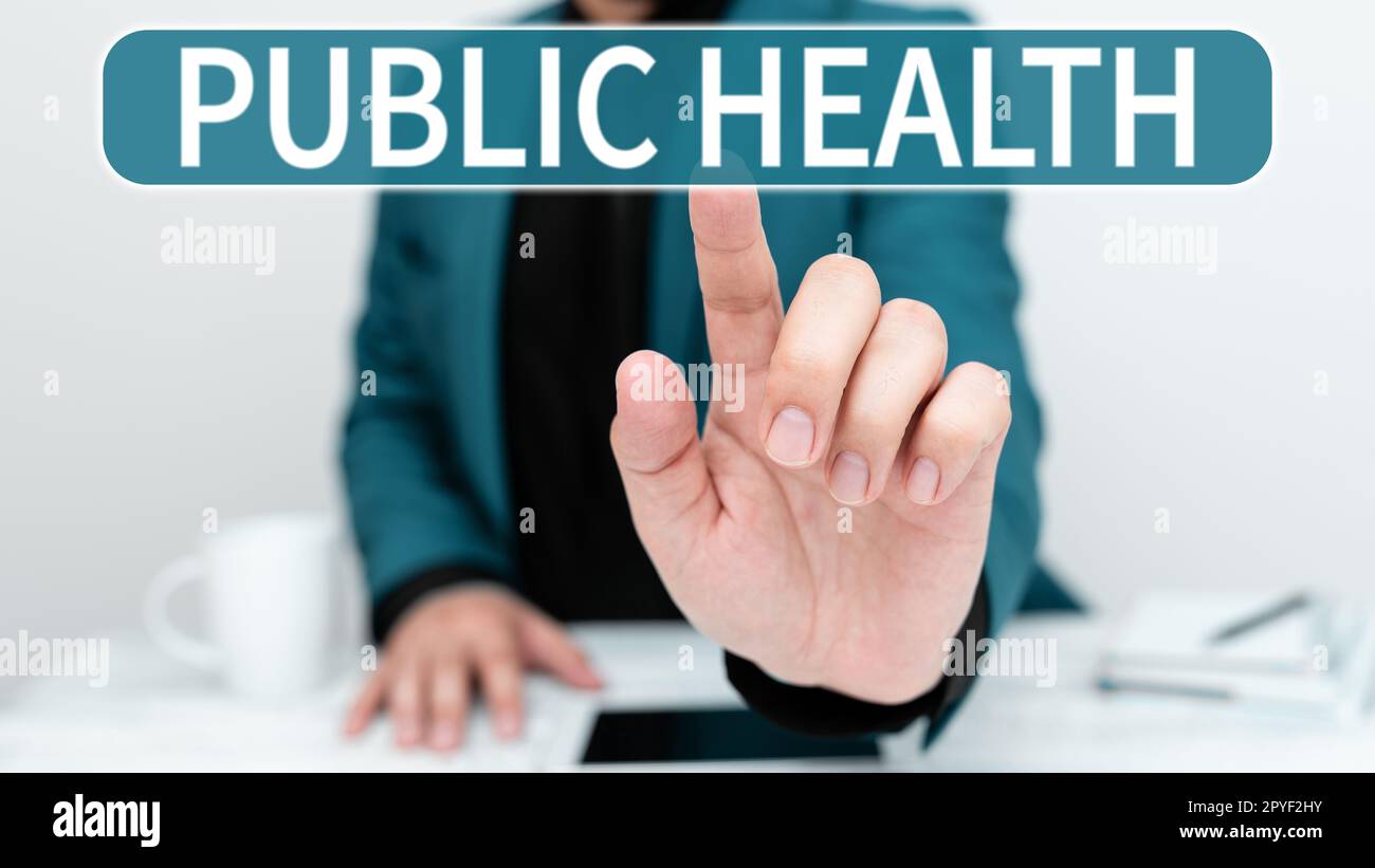 Schreiben mit Text Public Health. Konzeptfoto zur Förderung eines gesunden Lebensstils für die Gemeinschaft und ihre Menschen Stockfoto