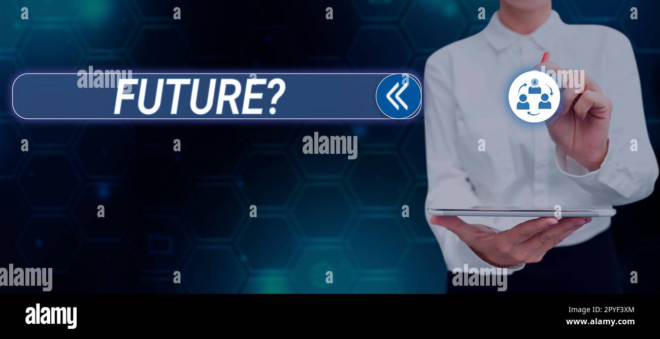 Konzeptionelle Darstellung der Zukunft. Konzept Bedeutung des Zeitraums nach dem aktuellen Moment Ereignisse, die stattfinden Stockfoto