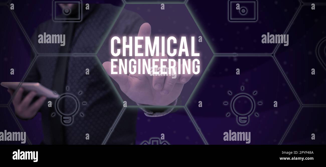Konzeptionelle Beschriftung Chemical Engineering. Geschäftskonzept zur Entwicklung von Dingen, die sich mit der industriellen Anwendung der Chemie befassen Stockfoto