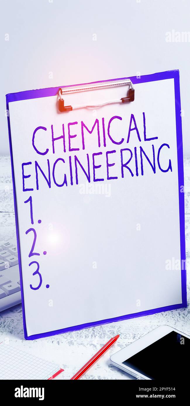 Konzeptionelle Darstellung Chemical Engineering. Geschäftsansatz Entwicklung von Dingen, die sich mit der industriellen Anwendung der Chemie befassen Stockfoto