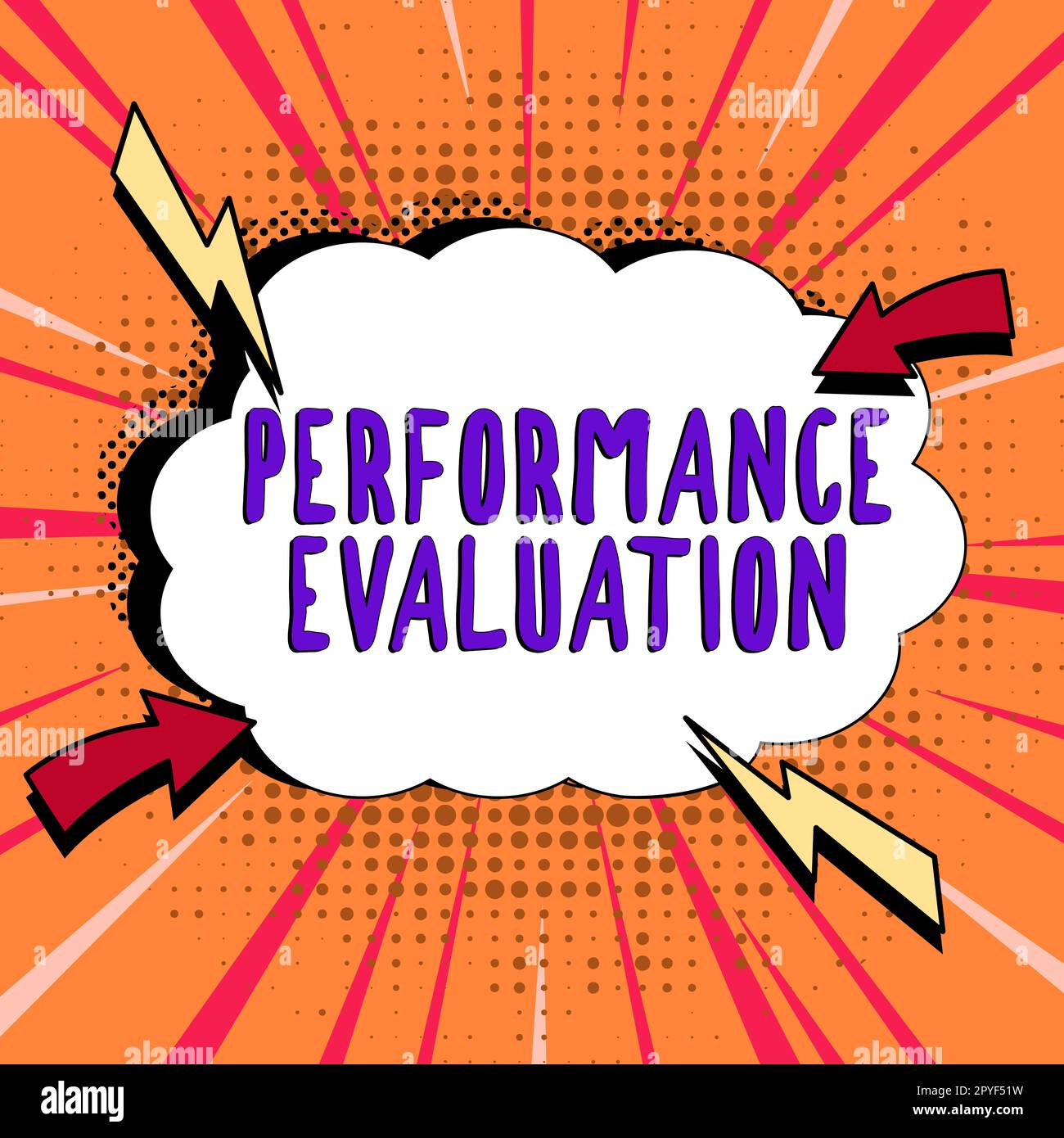 Handschriftlicher Text Leistungsbewertung. Konzept bedeutet Entwicklung und Aktionsplanung eines anderen Stockfoto