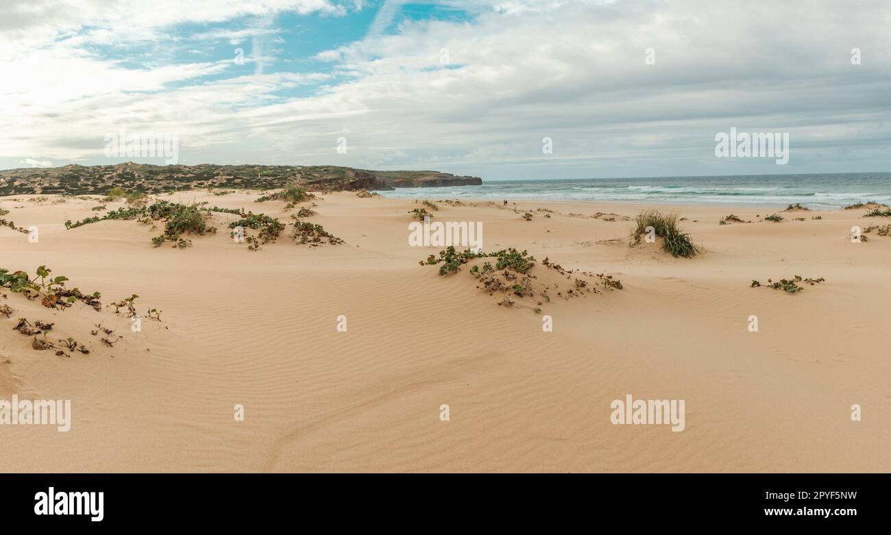 Dünenlandschaft am Bordeira Beach im Naturpark des Südwestens von Alentejo und der Vicentine Coast Stockfoto