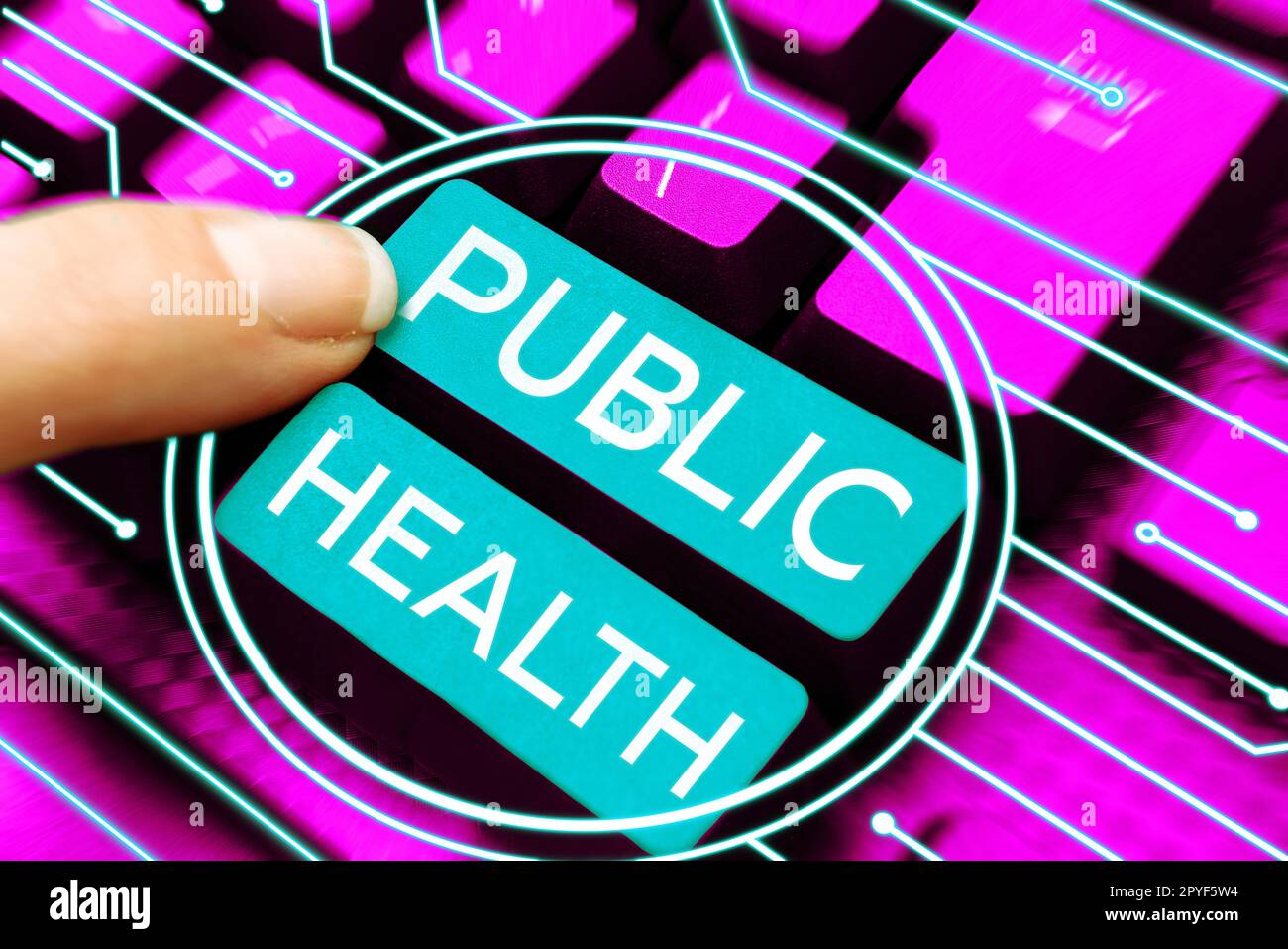 Handschriftliches Schild Public Health. Unternehmensübersicht Förderung einer gesunden Lebensweise für die Gemeinde und ihre Menschen Stockfoto
