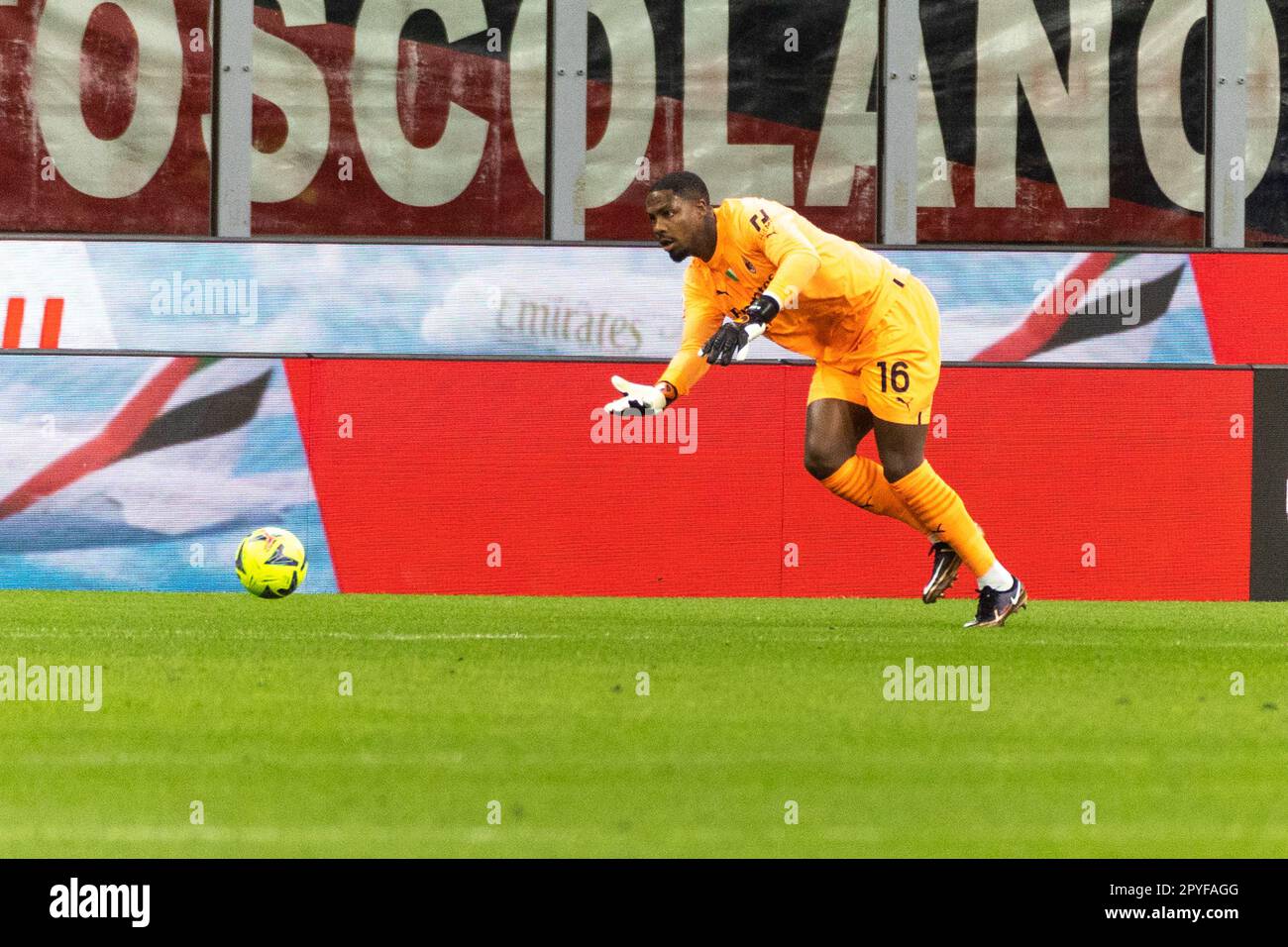 Fußballspiel der Serie A zwischen Atalanta BC und AS Roma im Gewiss Stadium in Bergamo, Italien, am 24 2023. April Stockfoto