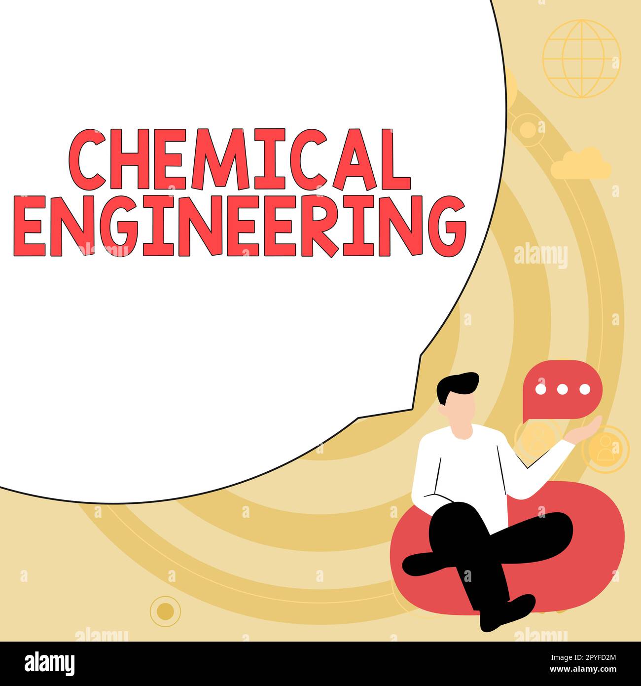 Schreiben mit Textanzeige Chemical Engineering. Geschäftsidee, die Dinge entwickelt, die sich mit der industriellen Anwendung der Chemie befassen Stockfoto
