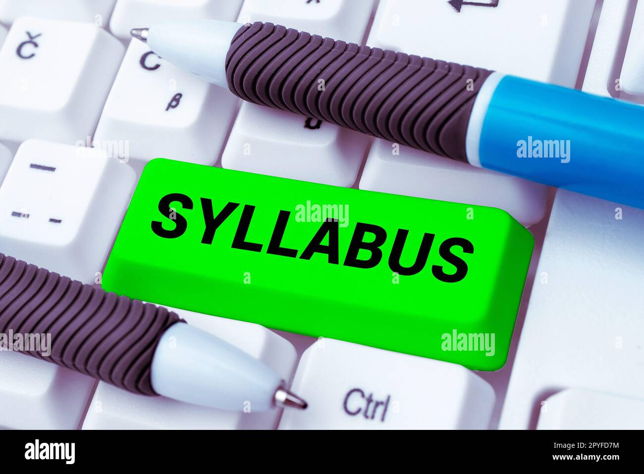 Handschrifttext Syllabus. Geschäftsansatz eine Zusammenfassung eines Diskurses, einer Abhandlung oder von Prüfungsanforderungen Stockfoto