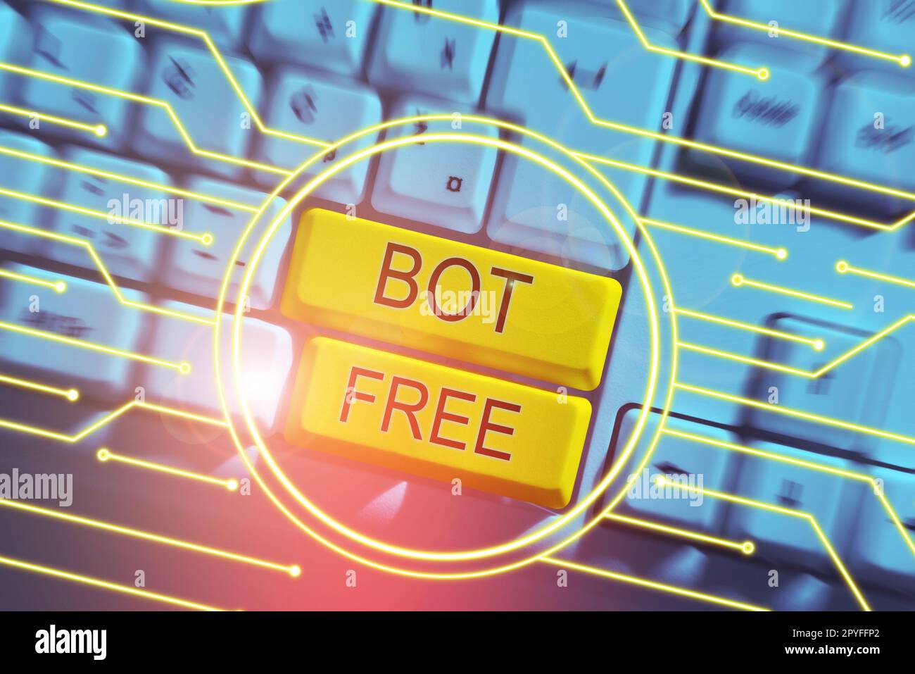 Handschriftlicher Text bot Free. Konzept bedeutet ein Computerprogramm, das automatisch Internet-Roboter bedient Stockfoto
