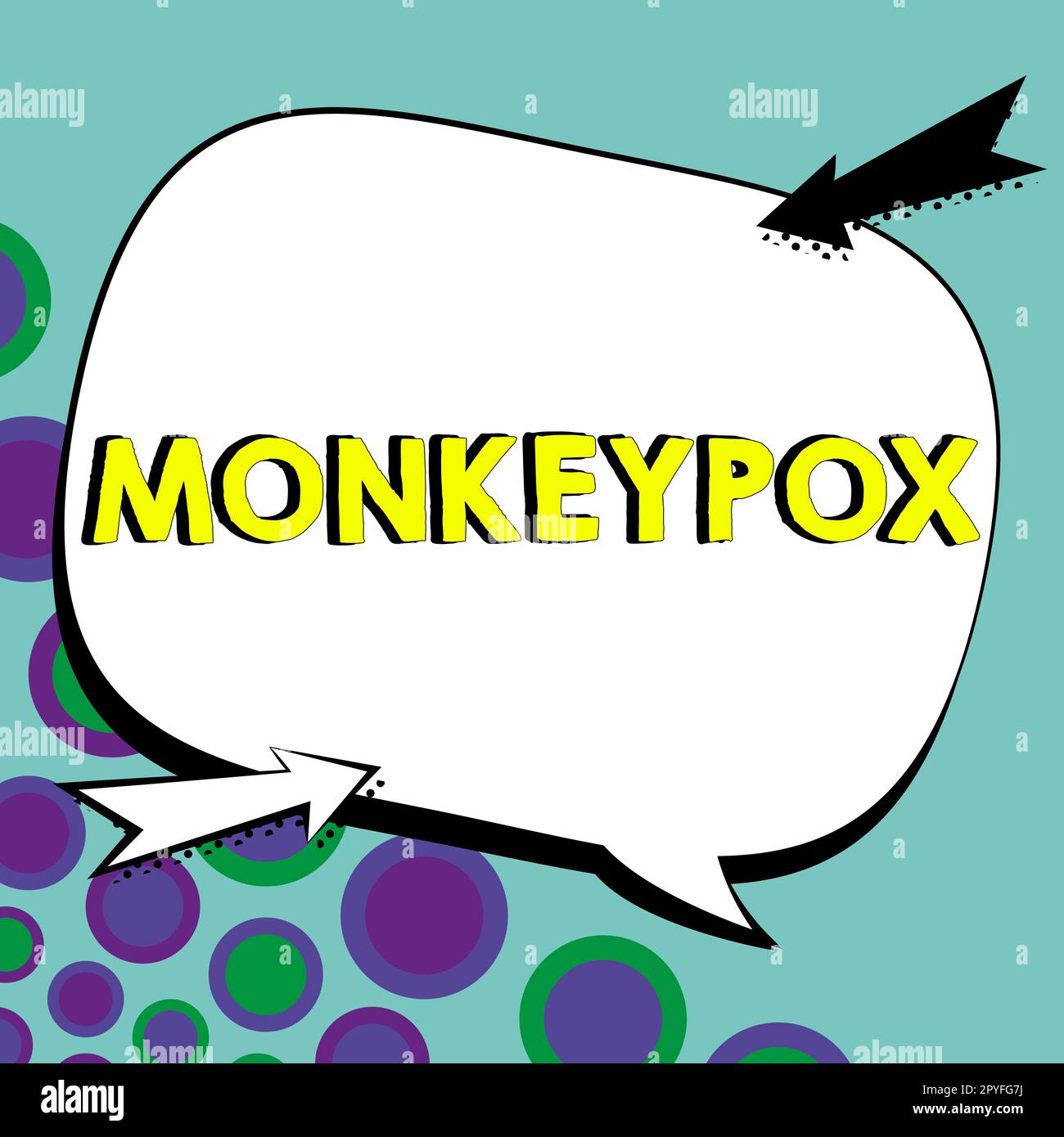 Text zeigt die Affen-Pocken-Inspiration. Wort für Pockenvirus Afrikas, das vor allem bei wilden Nagetieren und Primaten verursacht wird Stockfoto