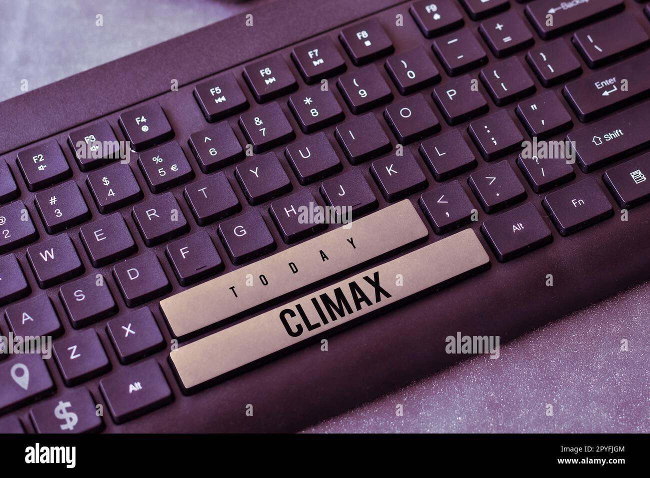 Textbeschriftung mit Climax. Geschäftskonzept der höchste oder intensivste Punkt in der Entwicklung oder Lösung Stockfoto