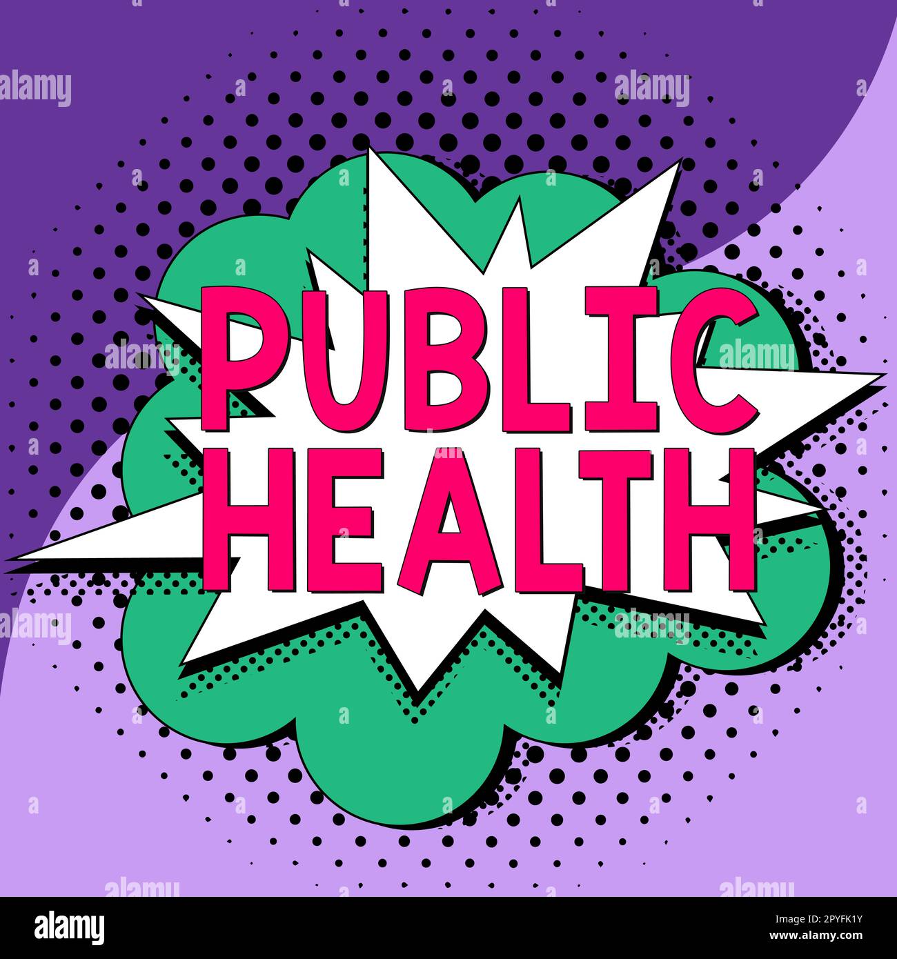 Konzeptionelle Darstellung Public Health. Internetkonzept zur Förderung einer gesunden Lebensweise für die Gemeinschaft und ihre Menschen Stockfoto