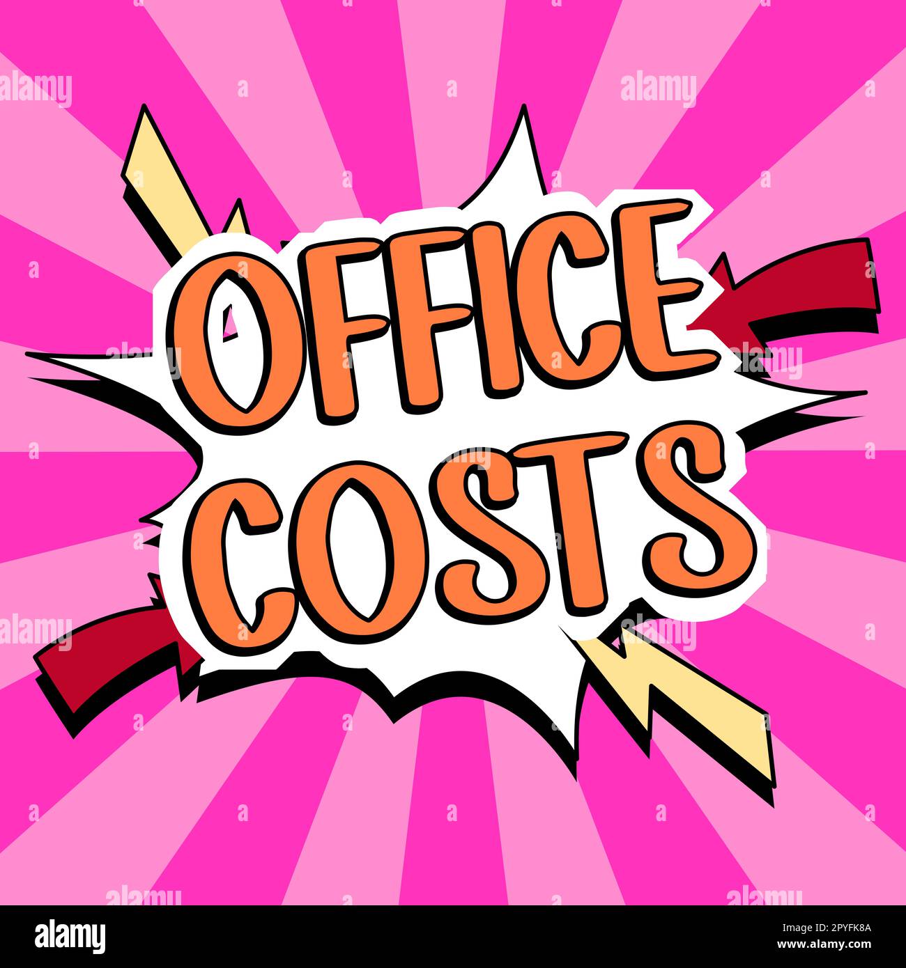 Konzeptionelle Darstellung Bürokosten. Geschäftsinitiative Betrag, der an den Vermieter gezahlt wurde, um die Kosten für den Arbeitsplatz zu decken Stockfoto