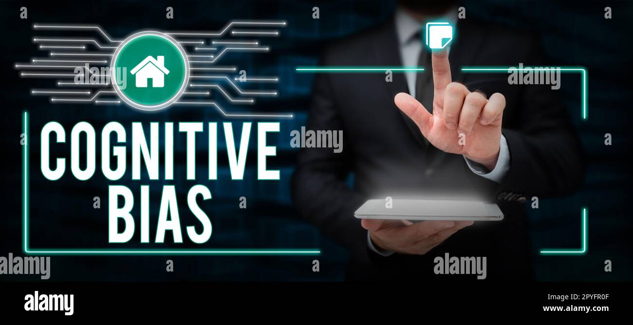 Inspiration zeigt Zeichen kognitiver Vorurteile. Ein Wort zur psychologischen Behandlung psychischer Störungen Stockfoto