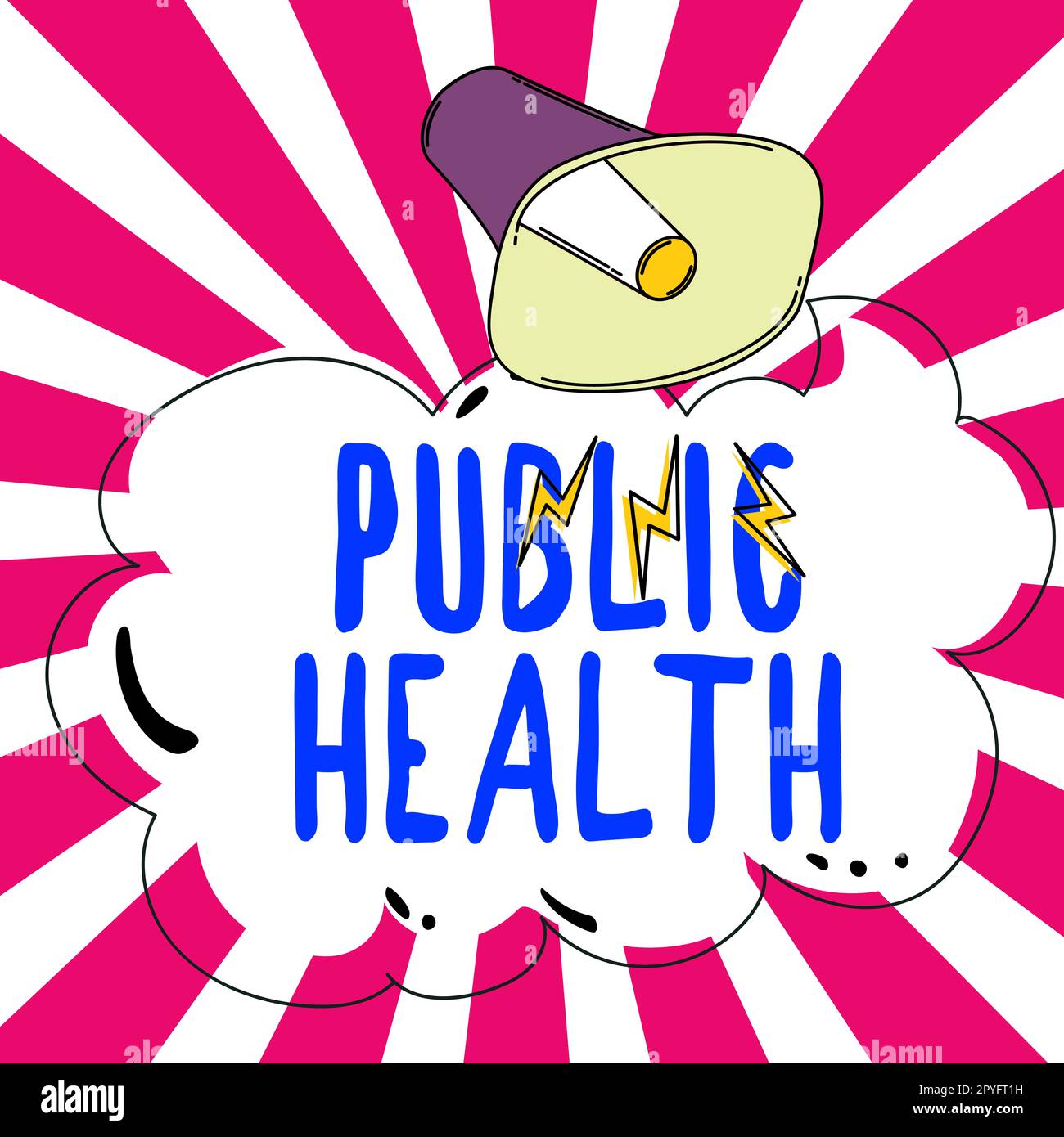 Textzeichen für Public Health. Business Showcase Förderung einer gesunden Lebensweise für die Gemeinde und ihre Menschen Stockfoto