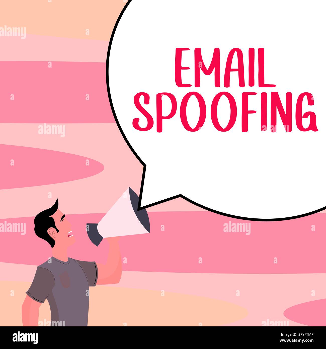 Handschriftliches Schild E-Mail-Spoofing. Business Idea sichert den Zugriff und den Inhalt eines E-Mail-Kontos oder -Service Stockfoto