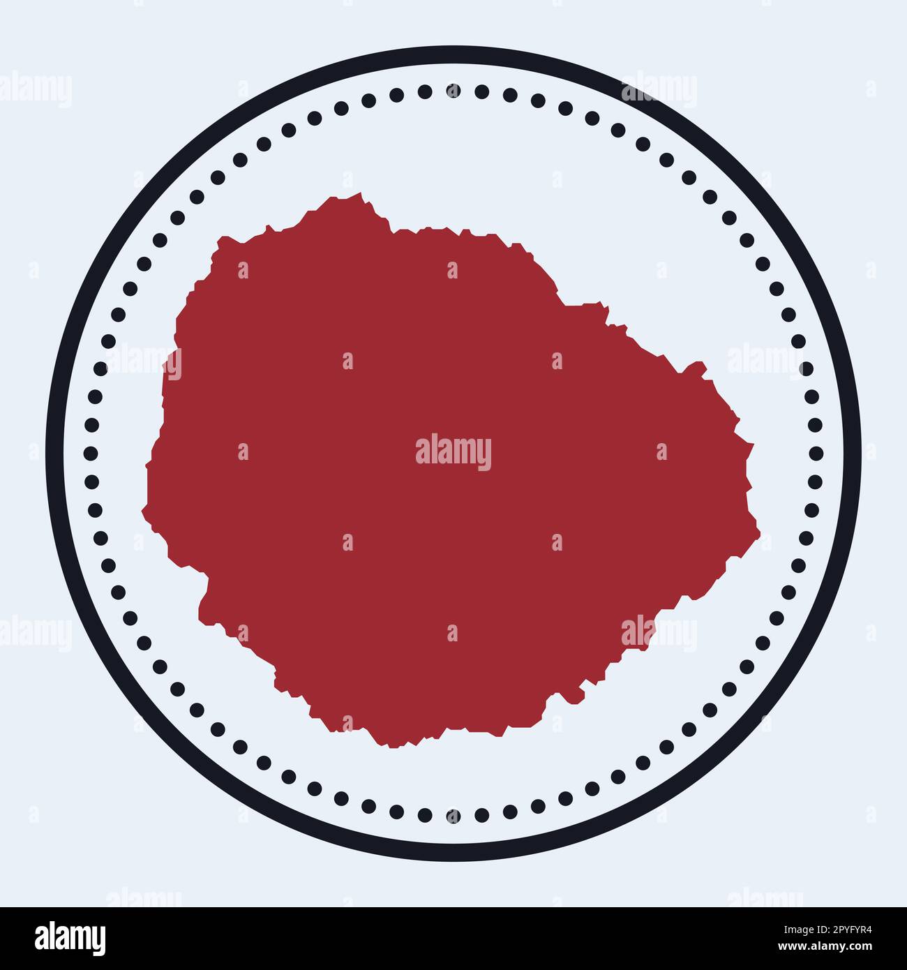 La Gomera Rundstempel. Rundes Logo mit Inselkarte und Titel. Stilvolles minimalistisches „La Gomera“-Abzeichen mit Karte. Vektordarstellung. Stock Vektor