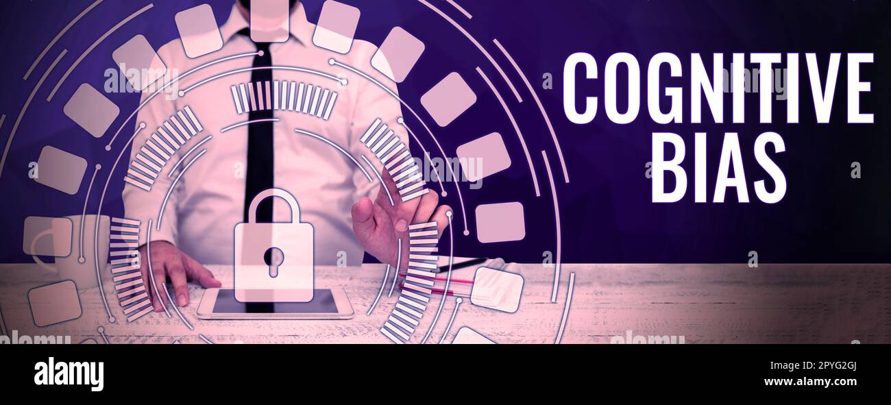 Handschriftlicher Text Kognitive Vorurteile. Betriebswirtschaftliche psychologische Behandlung psychischer Störungen Stockfoto