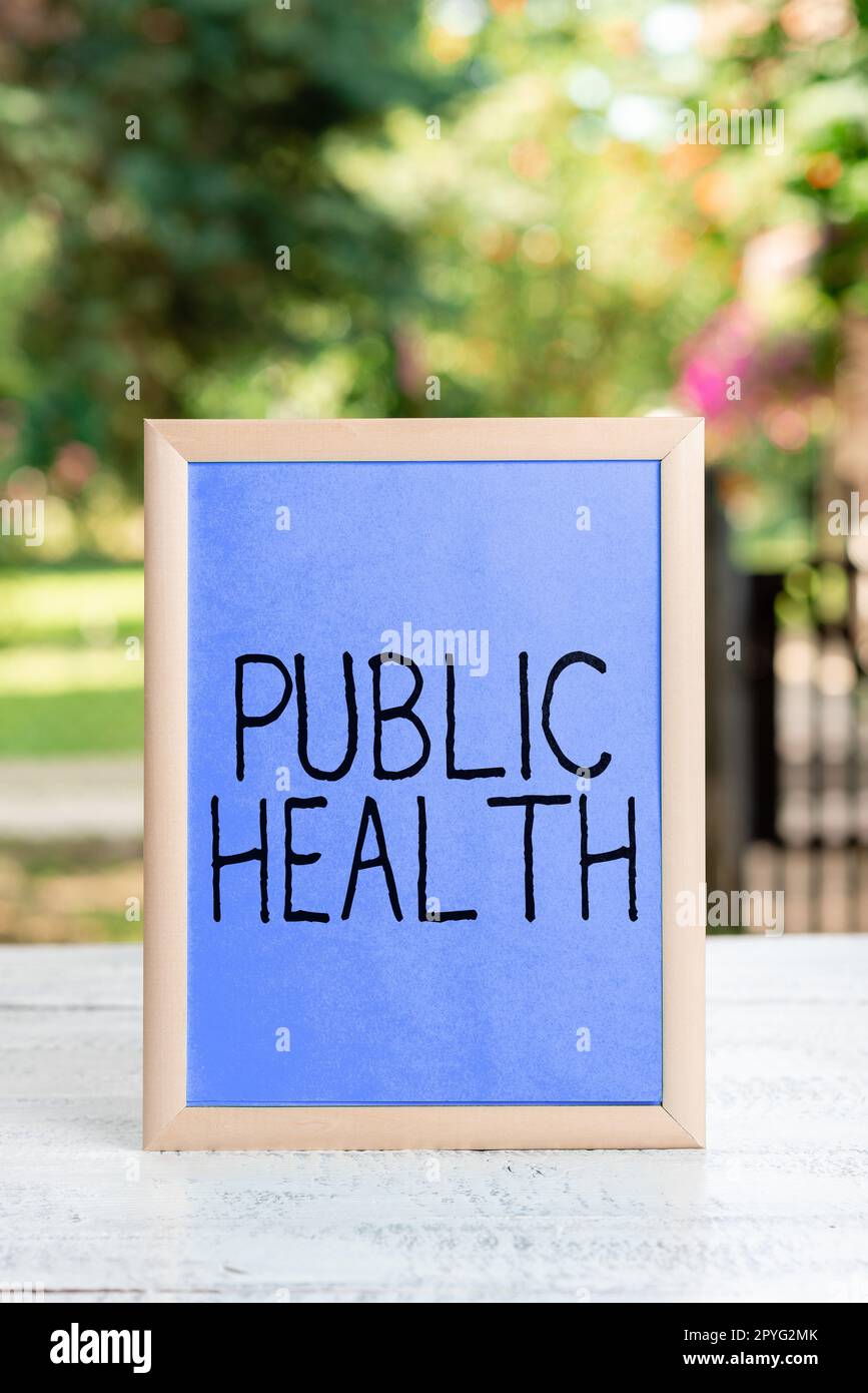 Handschrifttext Public Health. Wort geschrieben über die Förderung einer gesunden Lebensweise für die Gemeinschaft und ihre Menschen Stockfoto