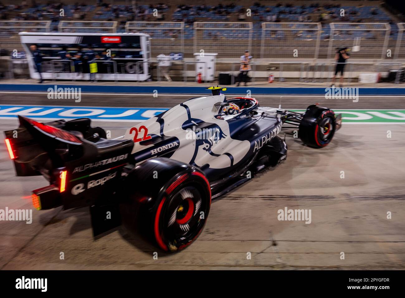 MANAMA, BAHRAIN, Sakhir Circuit, 3. März 2023: Nr. 22, Yuki TSUNODA, JAP, Team Scuderia Alpha Tauri, AT04, während des Bahrain Formel 1 Grand Prix at Stockfoto