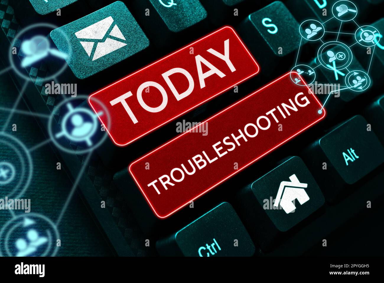 Handgeschriebenes Schild Fehlerbehebung. Geschäftskonzept eine Untersuchung oder Behandlung der Probleme ist aufgetreten Stockfoto