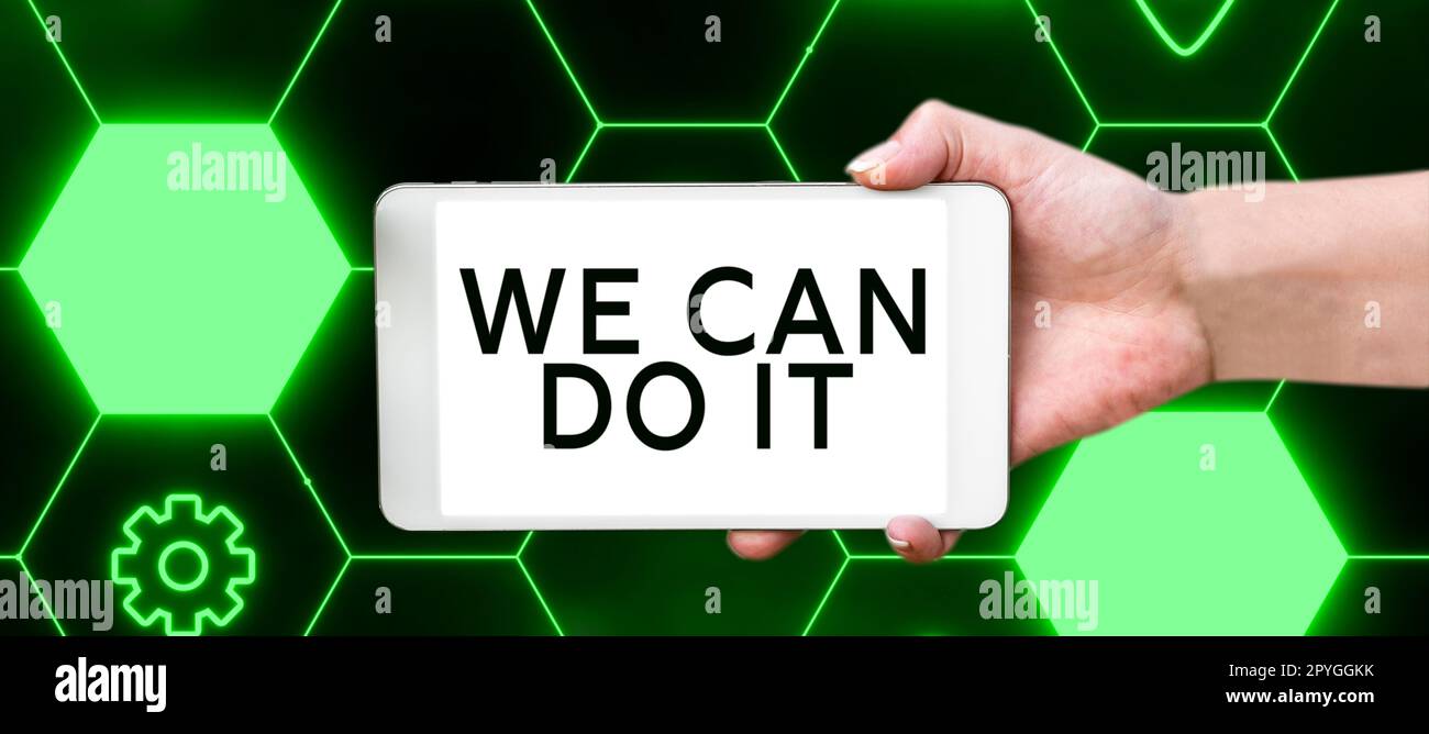 Handschrifttext We Can Do IT. Business Showcase Sehen Sie sich selbst als mächtige, fähige Person Stockfoto