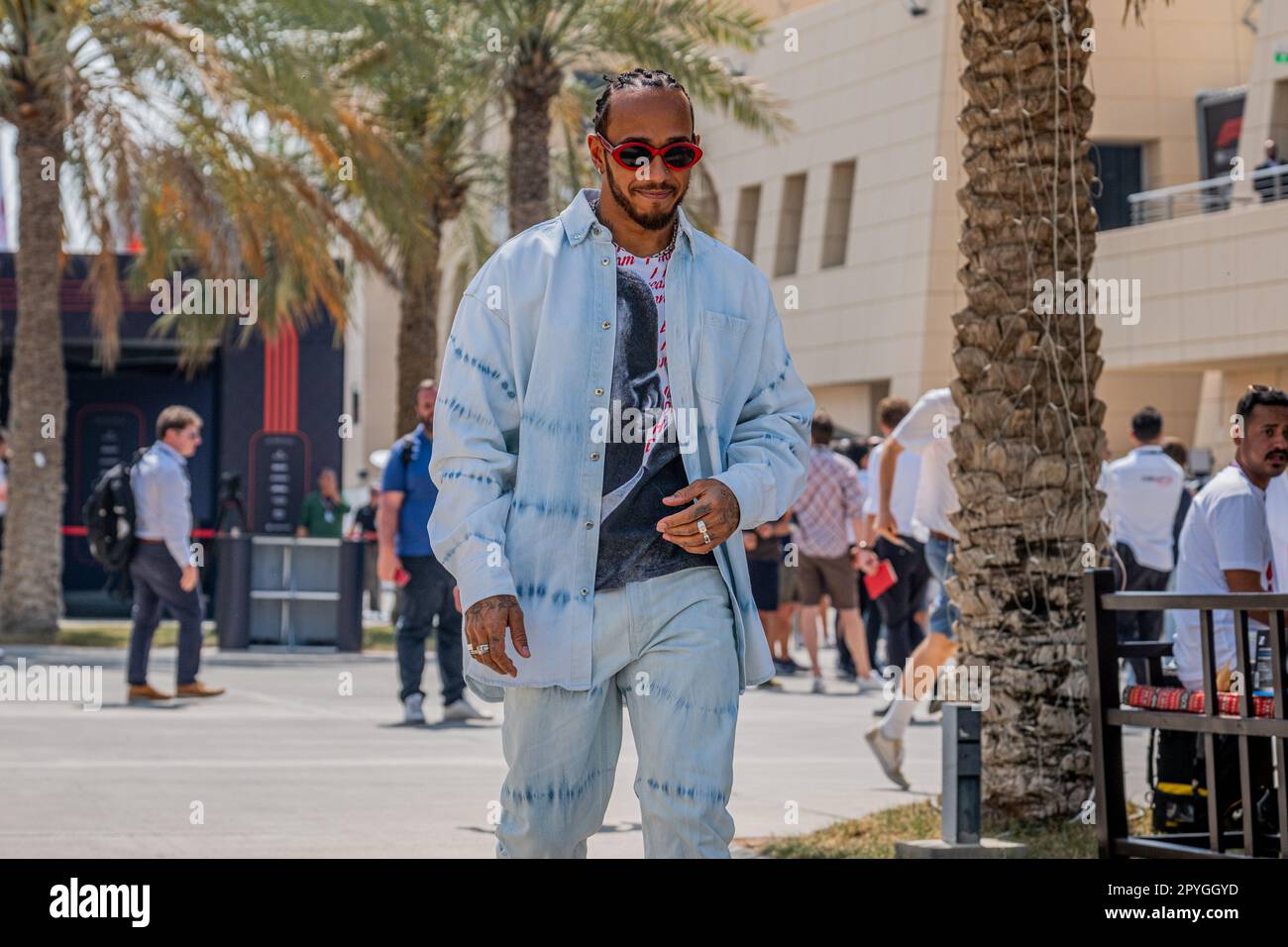 MANAMA, BAHRAIN, Sakhir Circuit, 4. März 2023: Nr. 44, Lewis HAMILTON, GBR, Mercedes AMG F1 Team, während des Bahrain Formel 1 Grand Prix im Bah Stockfoto