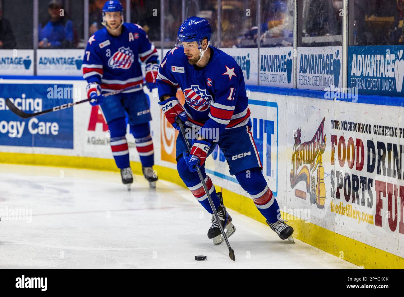 30. April 2023: Rochester Americans Forward Lukas Rousek (11) skates ...