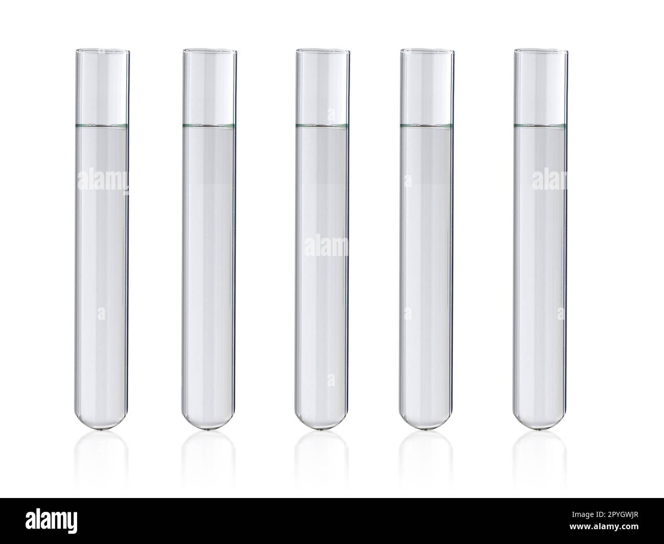 Labor-Reagenzglas auf Weiß isoliert Stockfoto