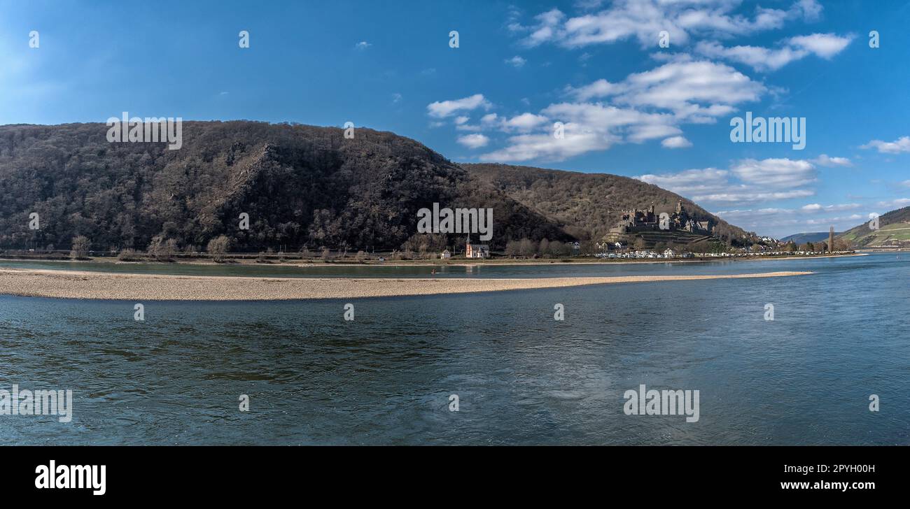 Schloss Reichenstein im UNESCO-Weltkulturerbe Oberes Mittelrheintal, Deutschland Stockfoto