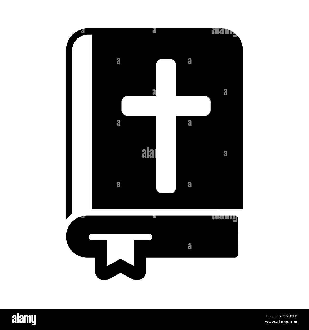 Heilige bibel Hochzeit isolierte Glyphe Symbol. Vektordarstellung, Romantikelemente. Aufkleber, Patch, Marke, Karte für die Ehe, valentine Stockfoto