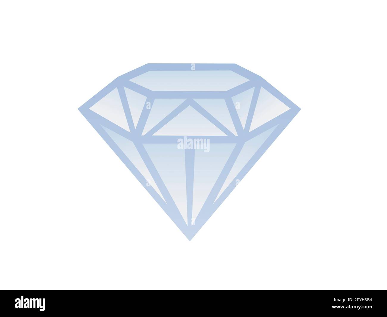 Ein realistischer Diamant. Kein Verlaufsgitter auf weißem Hintergrund Stockfoto