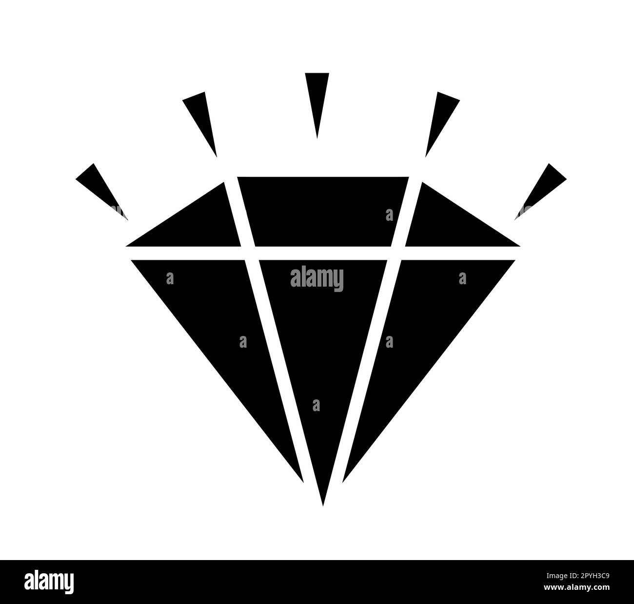 Brillante Diamantlinie. Lineares Zeichen für mobiles Konzept und Webdesign. Symbol, Logo-Abbildung. Pixelgenaue Vektorgrafiken Stockfoto