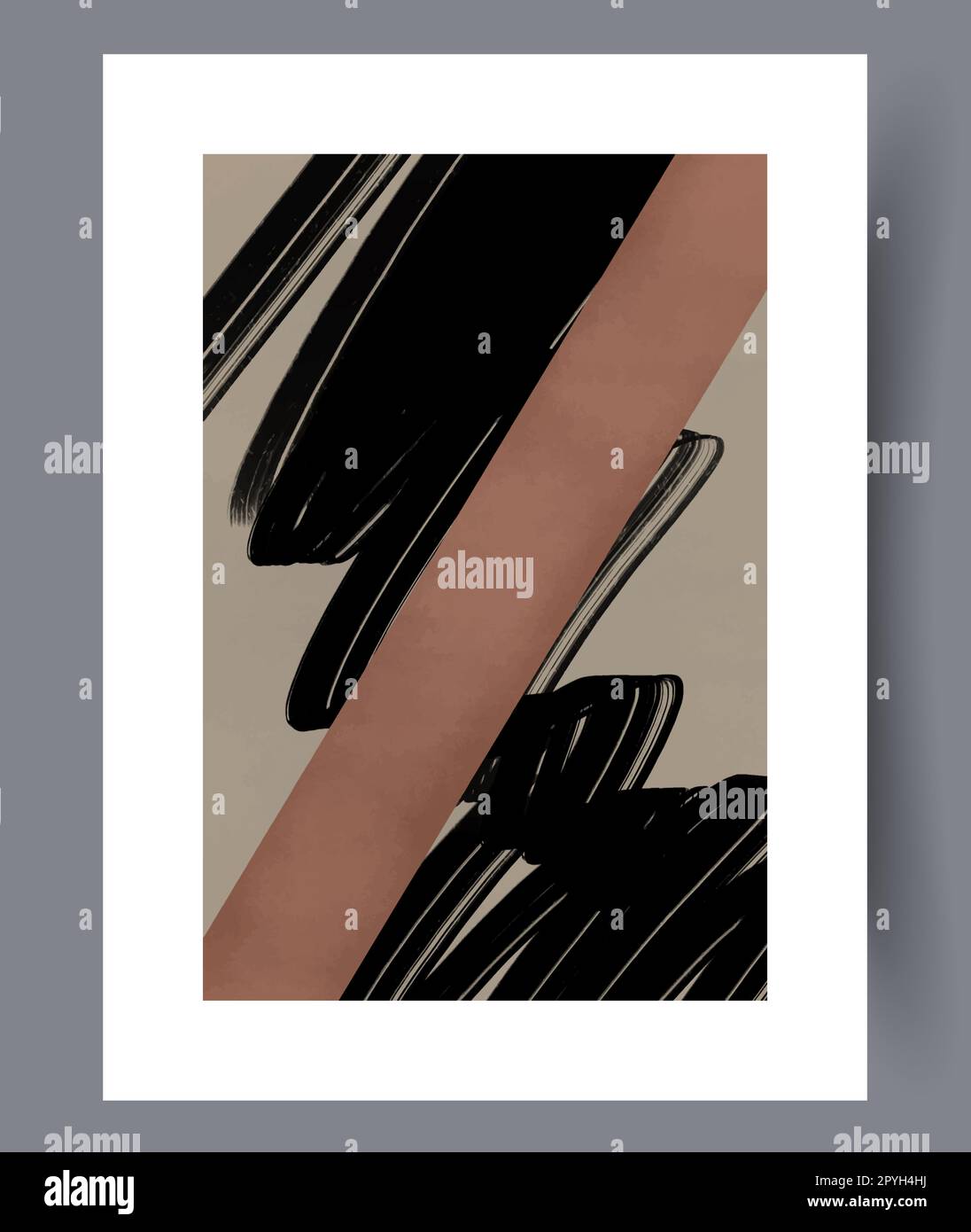 Der abstrakte Wandmotiv bildet die Grundlage für kreative Vorstellungskraft. Wandgemälde für die Innengestaltung. Druckbares Poster mit minimalen abstrakten Formularen. Zeitgenössisch dekorativ Stockfoto