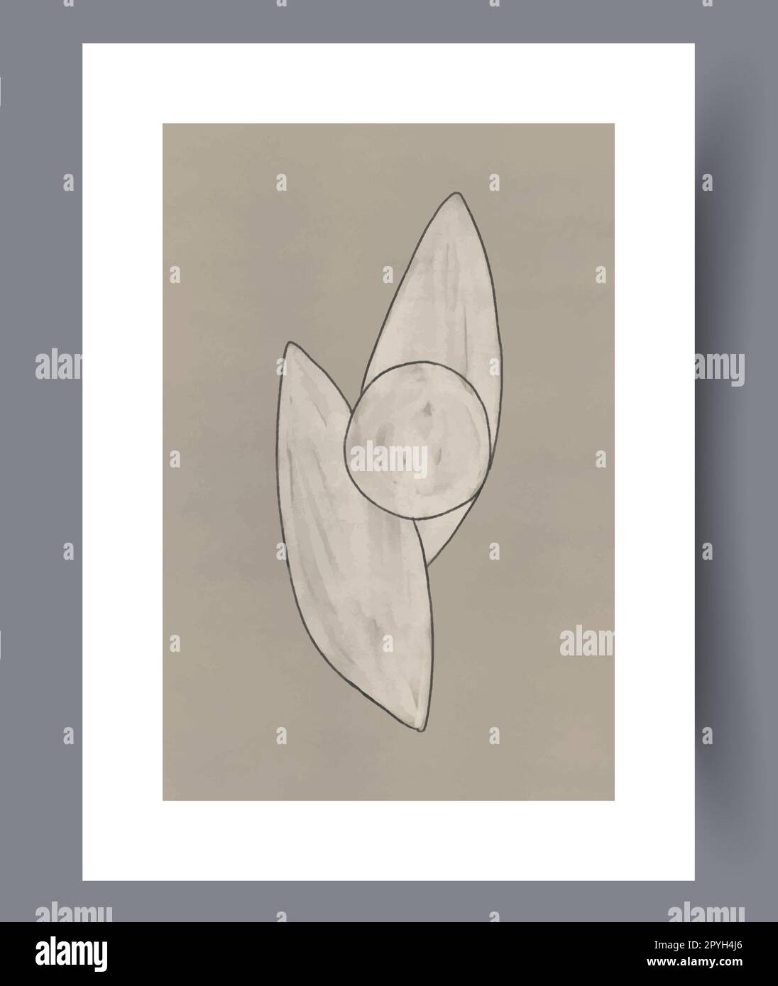 Wandmotiv mit abstrakter Geometrie und minimalistischen Elementen. Zeitgenössischer dekorativer Hintergrund mit Elementen. Wandgemälde für die Innengestaltung. Druckbar Stockfoto