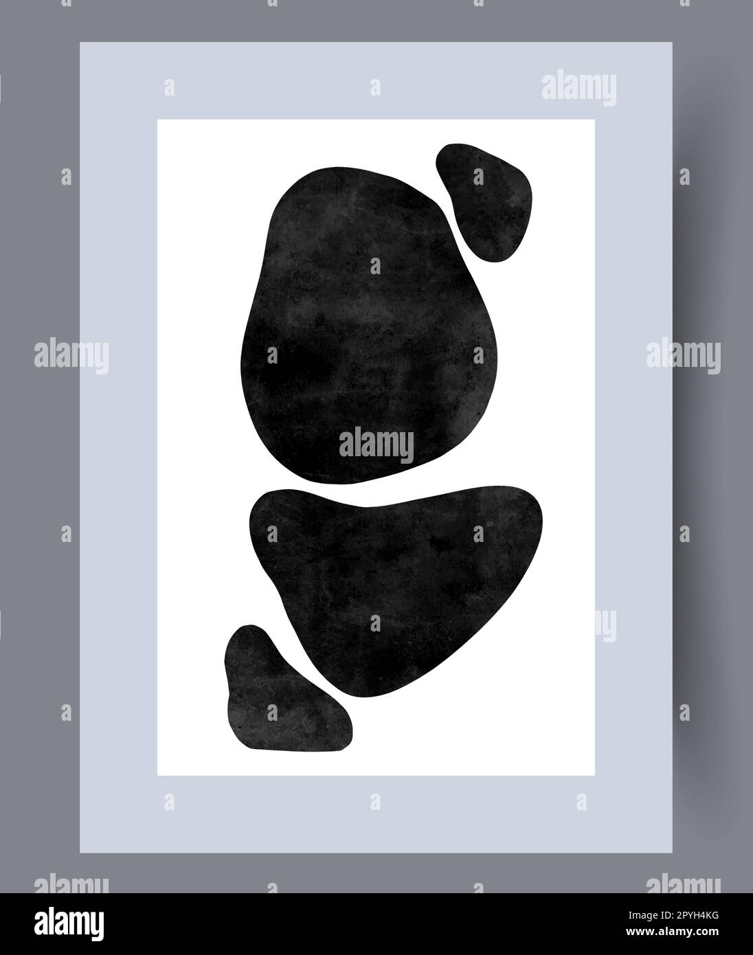 Abstrakte Figuren ästhetischer Wandbilddruck. Wandgemälde für die Innengestaltung. Druckbares Poster mit minimalen abstrakten Figuren. Moderne Einrichtung Stockfoto