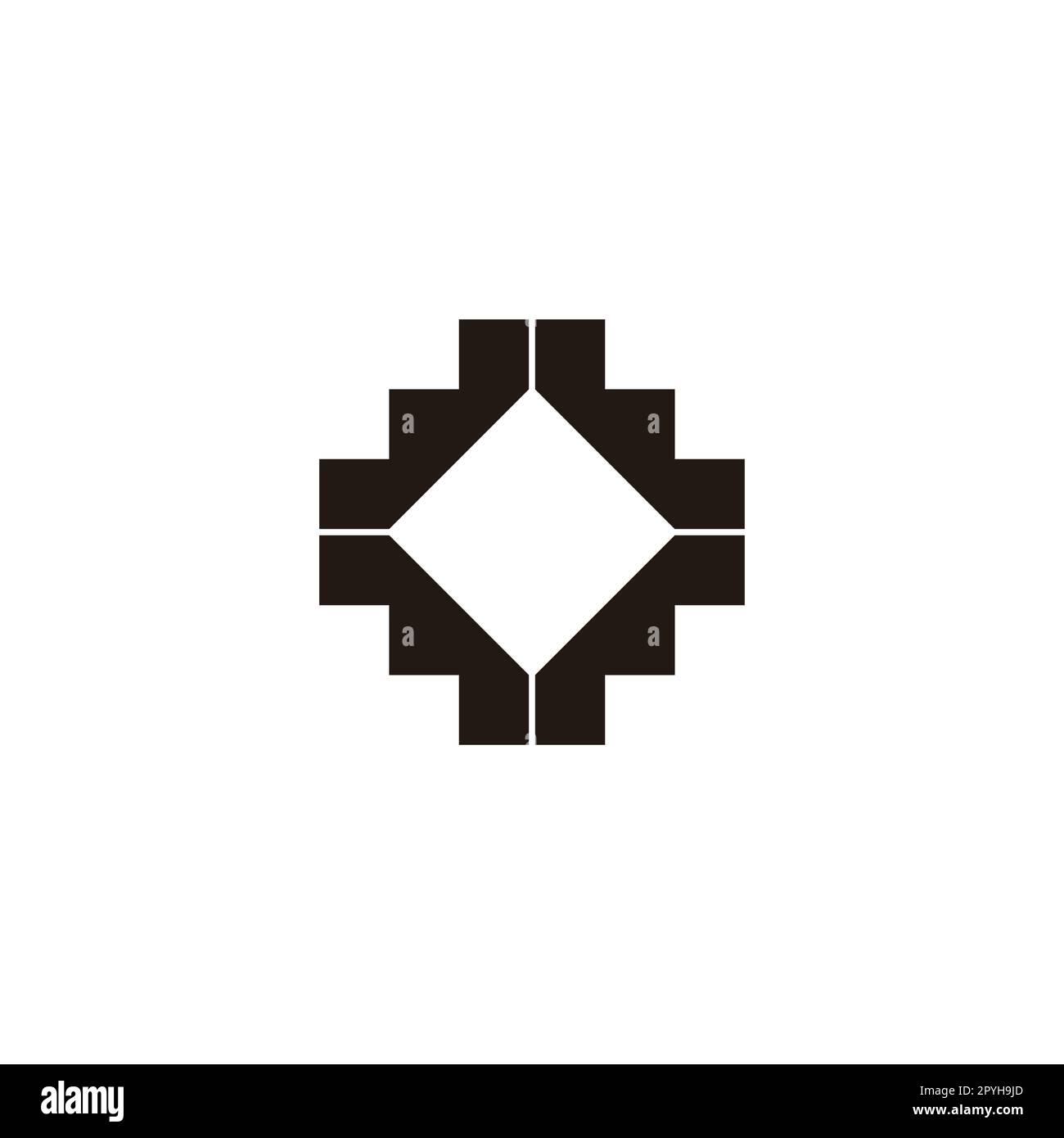 Buchstabe W plus, quadratisches geometrisches Symbol einfacher Logo-Vektor Stock Vektor