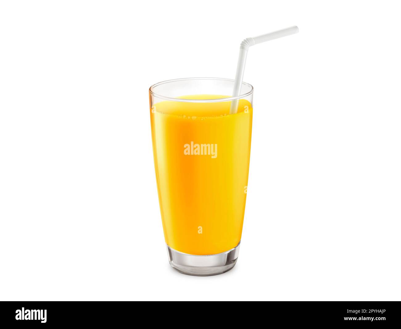 Orangensaft Glas, auf weißem Hintergrund Stockfoto