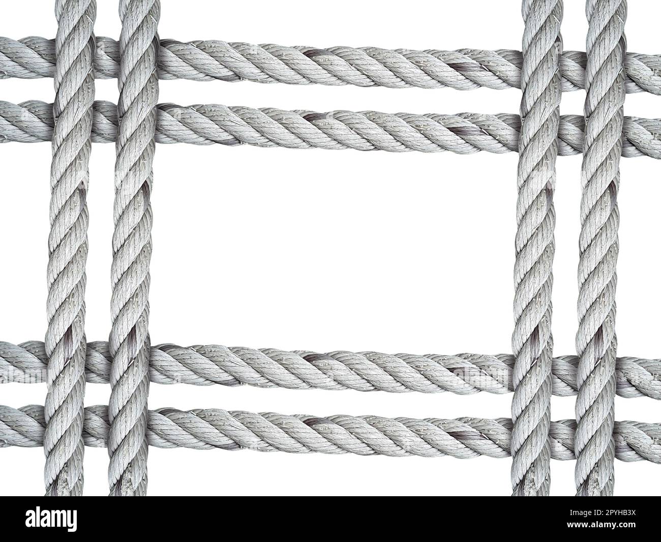 Alten Seilen auf einem weißen Hintergrund isoliert Stockfoto