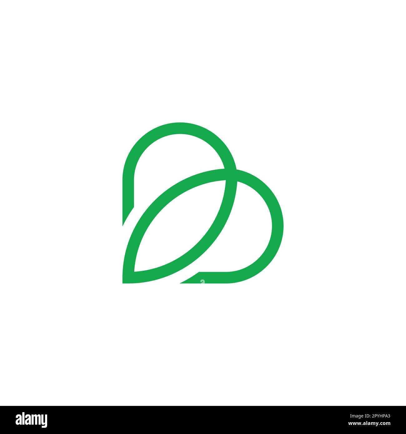 Buchstabe ab Blatt geometrisches Symbol einfaches Logo Vektor Stock Vektor