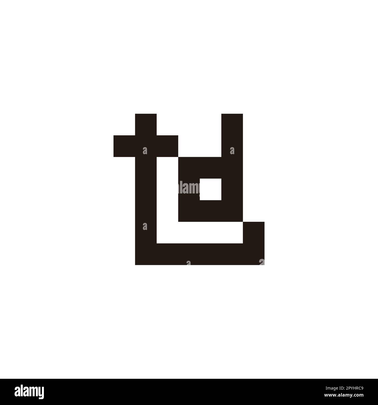 Buchstaben t, L und d quadratisches geometrisches Symbol einfacher Logovektor Stock Vektor
