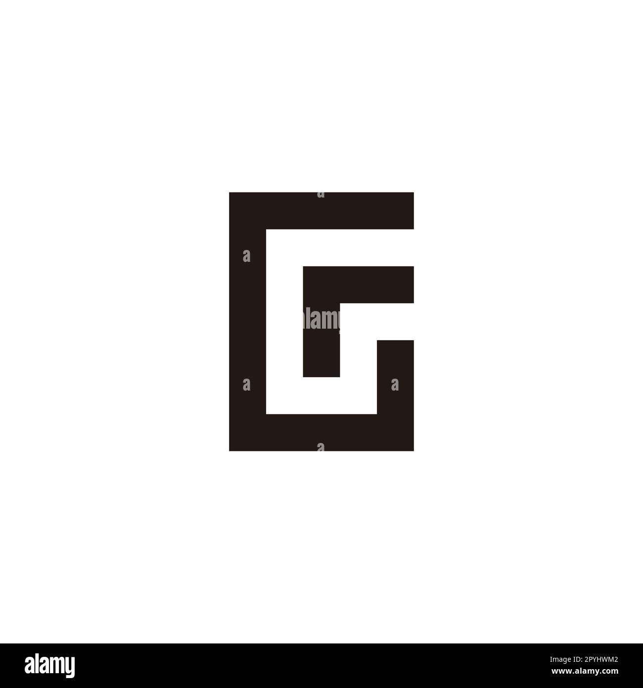 Buchstaben G und r quadratisches geometrisches Symbol einfacher Logo-Vektor Stock Vektor